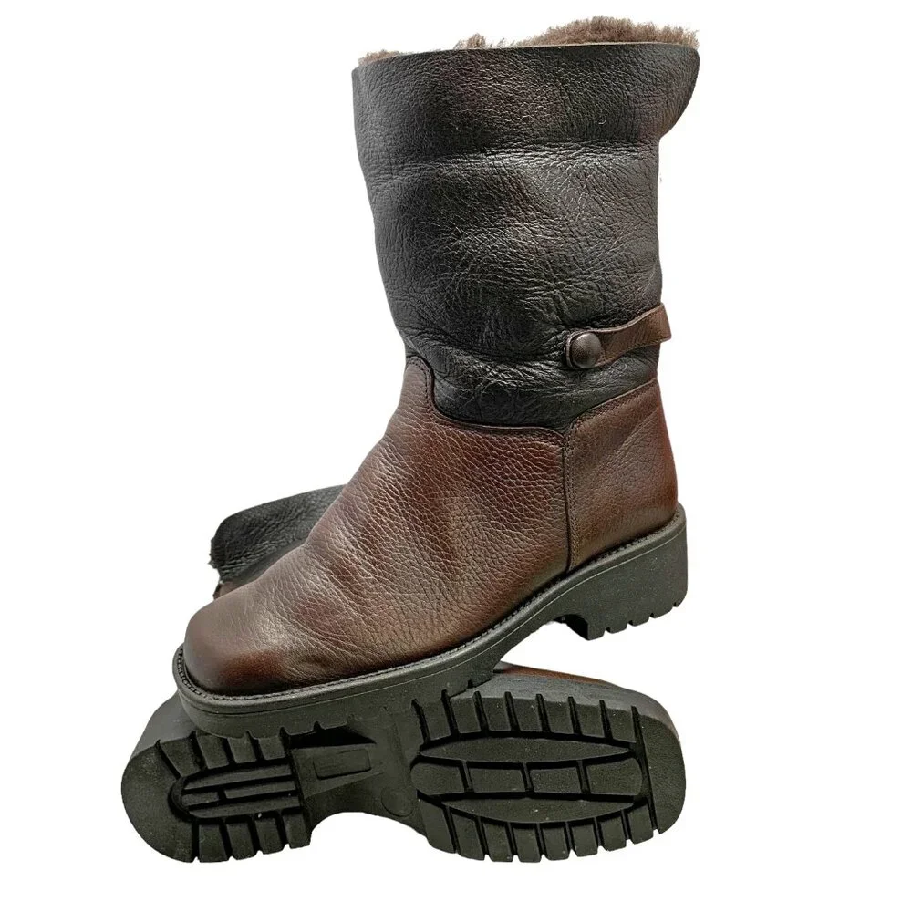 Terrra Firma by Santana  Brown Leather Sheepskin‎ Boots